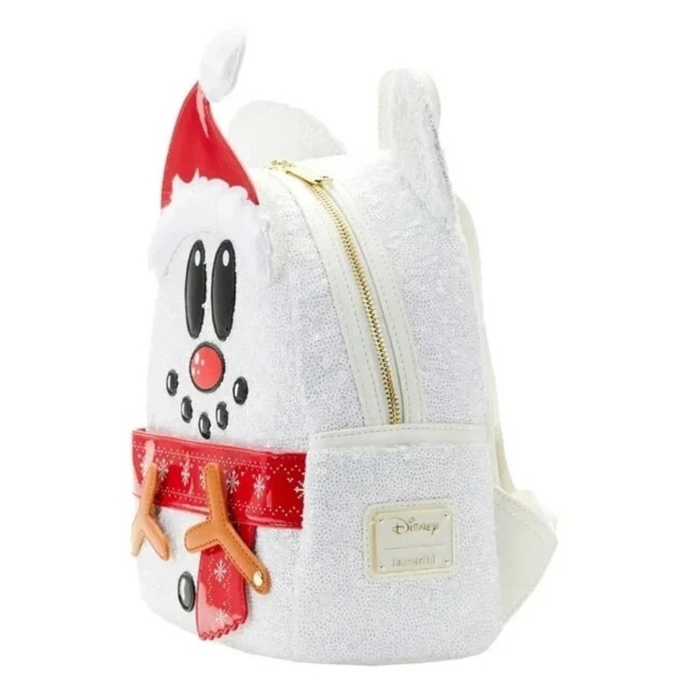 Loungefly Disney Mickey Mouse Sequin Snowman Mini Backpack‎ Exclusive - Picture 3 of 6